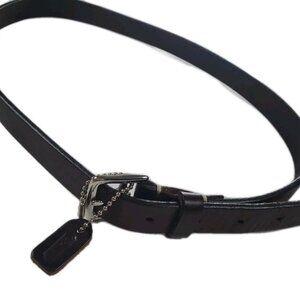 Coach Leather Belt Womens 40 Inches Dark Brown Skinny Authentic Classic Casual